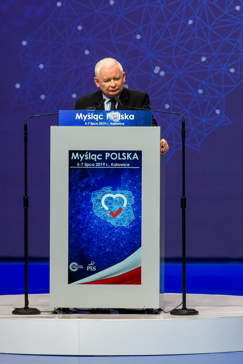 Jarosław Kaczyński na konwencji PiS w Katowicach