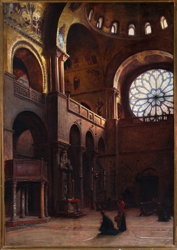 Wnętrze bazyliki św. Marka w Wenecji, 1899, olej, płótno, 110 x 78 cm, MNW
