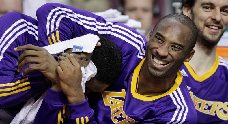 Kobe Bryant smiling