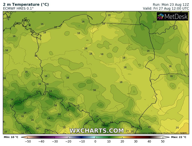 Temperatura w dzień na ogół nie będzie przekraczać 20 st. C