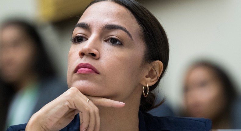 Rep. Alexandria Ocasio-Cortez once again said she wants to trade in her Tesla for a union-made EV.Tom Williams/CQ Roll Call