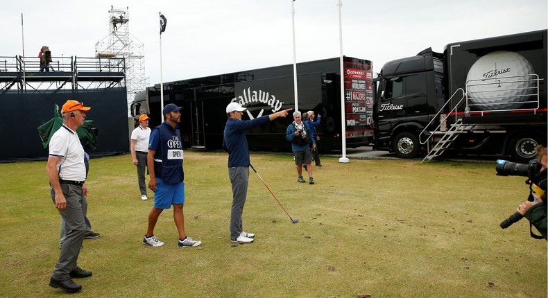 Jordan Spieth and Michael Greller had a disagreement on the pivotal 13th hole.