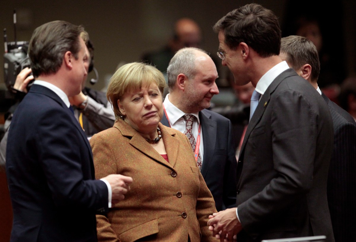 David Cameron, Angela Merkel i holenderski premier