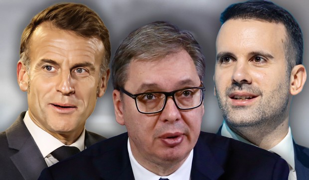 Aleksandar Vučić  Milojko Spajić i Makron