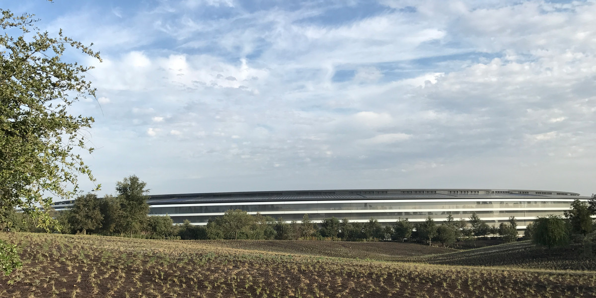 Apple's new 'spaceship' campus is powered by 100% renewable energy and has over 9,000 trees