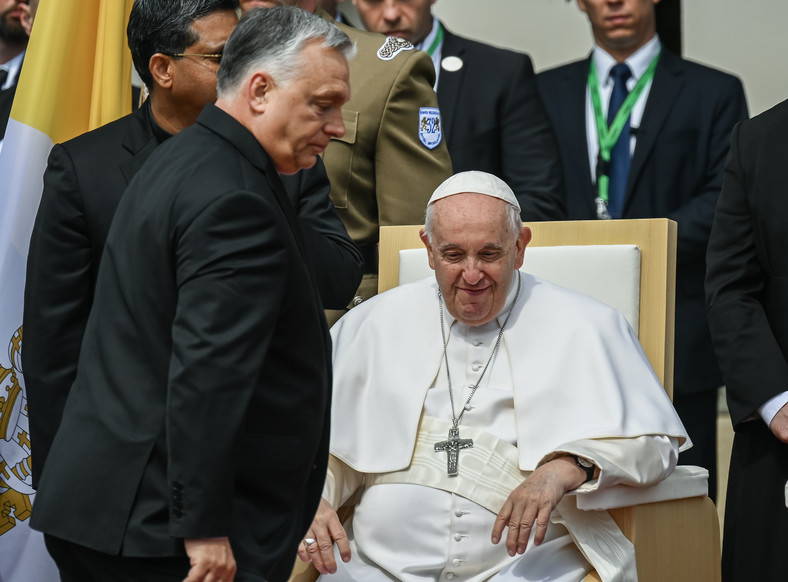 Viktor Orban podczas wizyty papieża Francisza w Budapeszcie. Węgry. 2023 r.