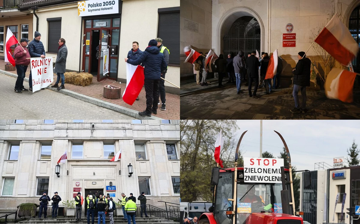  Protesty rolnicze przed biurami posłów w całej Polsce i w siedzibie resortu rolnictwa