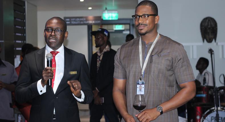 General Manager, Legend Hotel Lagos Airport, Mr. Peter Idoko and Executive Director of Quits Hospitality Limited, Mr. Uche Iwuajoku as Legend Hotel Lagos Airport, Curio Collection by Hilton turns ONE