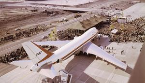 The first Boeing 747 at the Everett assembly line.Bettmann/Contributor via Getty Images