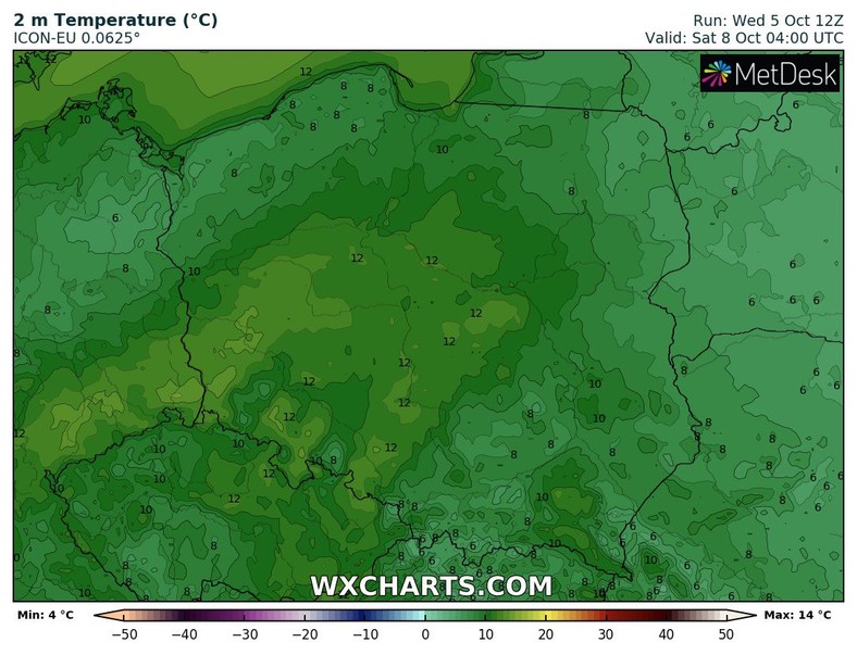 Gdzieniegdzie nawet w najchłodniejszej porze doby będzie ponad 10 st. C