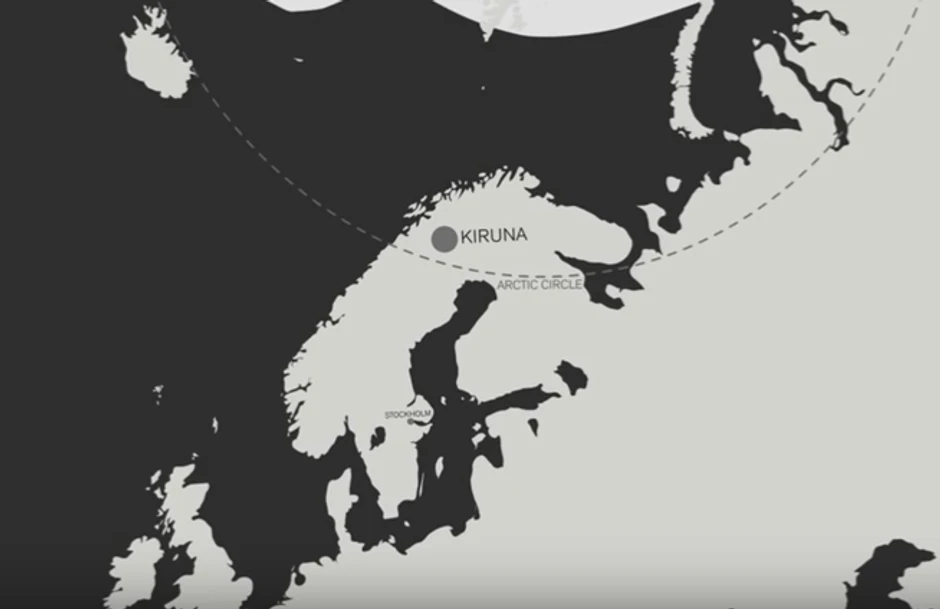Kiruna se nalazi na samom obodu arktičkog kruga