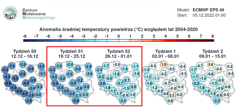 Koniec roku ma przynieść temperatury niższe względem normy