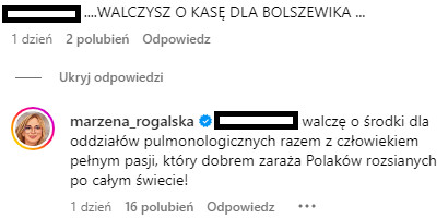 Marzena Rogalska odpowiada na krytykę za wspieranie WOŚP (screen)