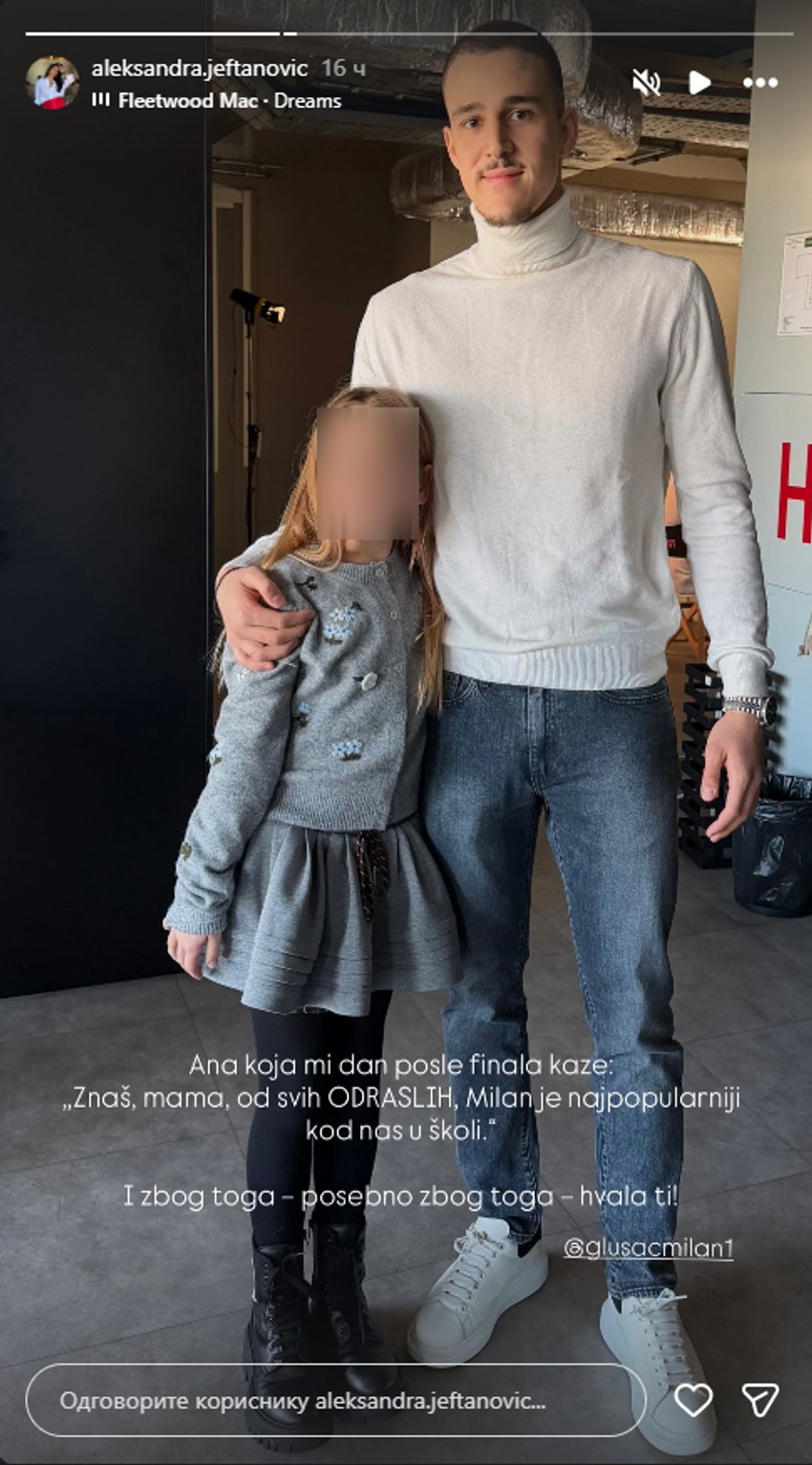 Ćerka Aleksandre Jeftanović sa vaterpolistima