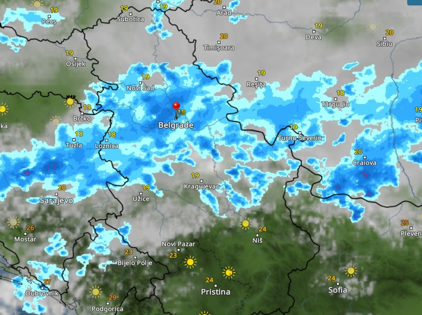 Kretanje nevremena u 9 sati