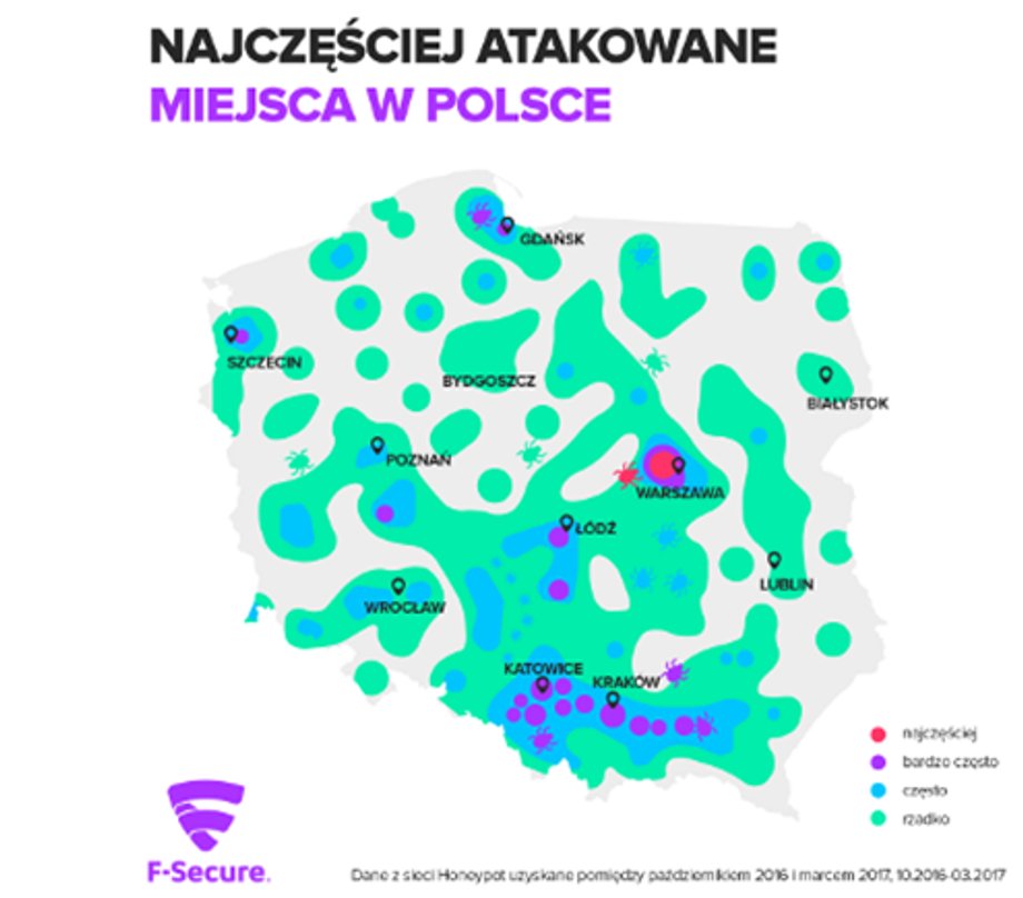 Najczęściej atakowane miejsca w Polsce