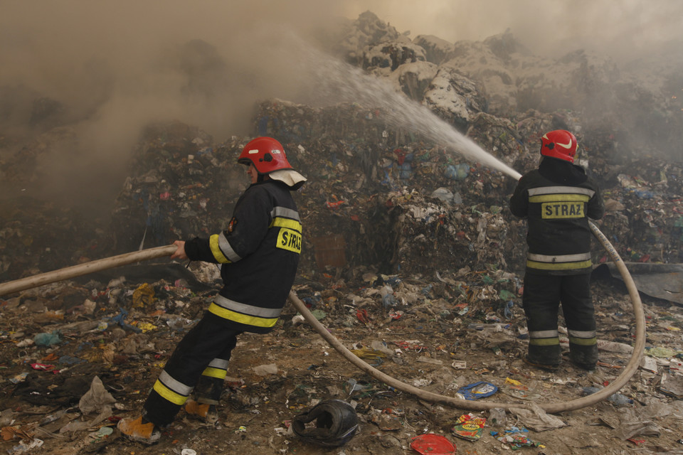Pożar śmieci w Studziankach