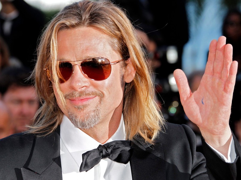 Długowłosy Brad Pitt w Cannes walczy o Złotą Palmę