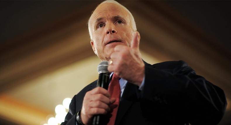 Republican presidential nominee John McCain in Arizona