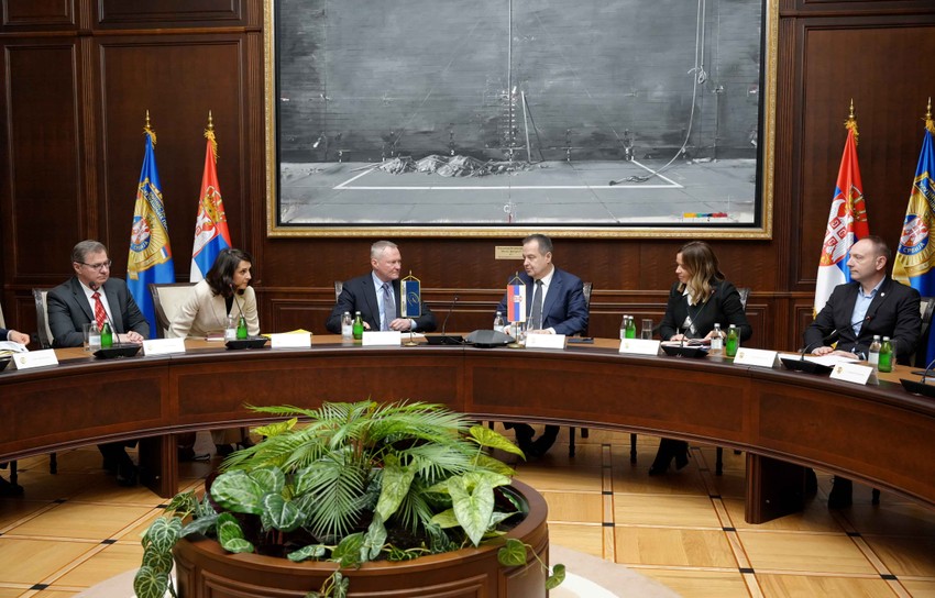 Ivica Dačić sa komesarom za ljudska prava Saveta Evrope Majklom Oflajertijem.