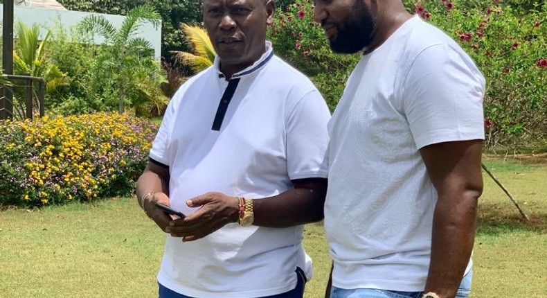 Governor Joho with former Kiambu County boss William Kabogo