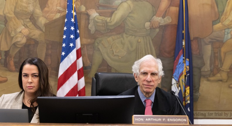 Arthur Engoron, the judge in Donald Trump's NY fraud trial, was among those evacuated from the courthouse. Jeenah Moon-Pool/Getty Images