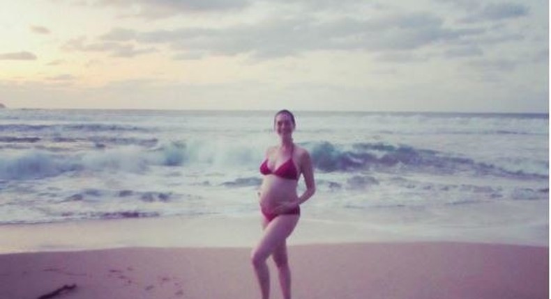 Anne Hathaway at the beach