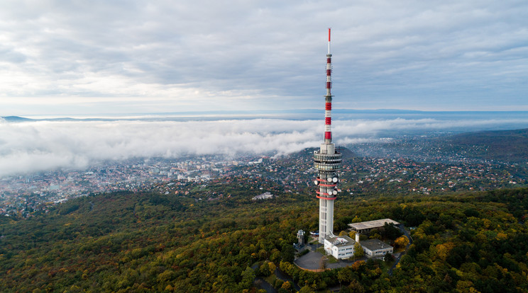 A férfi a pécsi tv-torony kilátójából akarta a mélybe vetni magát /Fotó: MTI/Sóki Tamás