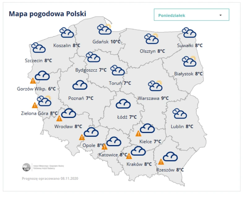 Prognoza Pogody Jaka Pogoda W Poniedzialek 9 Listopada 2020 Wiadomosci
