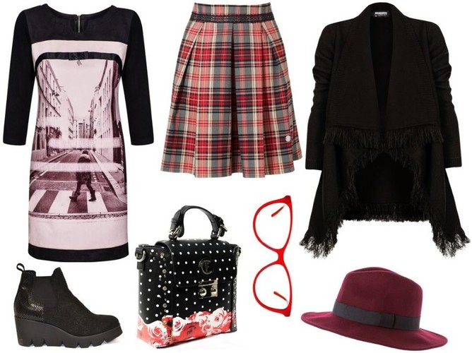 Sukienka- Midori Feminie Fashion/midori.pl, torebka- ANTBAG BY ANIA/antbags.pl, buty- Followme/followmebutik.pl, sweter- Mosquito/mosquito.pl, spódnica- LEMONADA/lemonada.eu, okulary- Tkmaxx/tkmaxx.pl, kapelusz- Tkmaxx/tkmaxx.pl