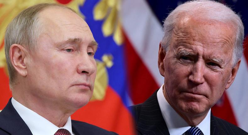 Russia's President Vladimir Putin and US President Joe Biden 