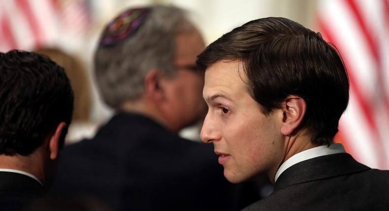 White House senior adviser Jared Kushner at a swearing-in ceremony for the US ambassador to Israel, David Friedman, in Washington on March 29.