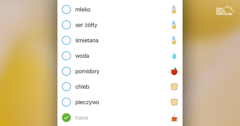 Lista zakupów w aplikacji Listonic