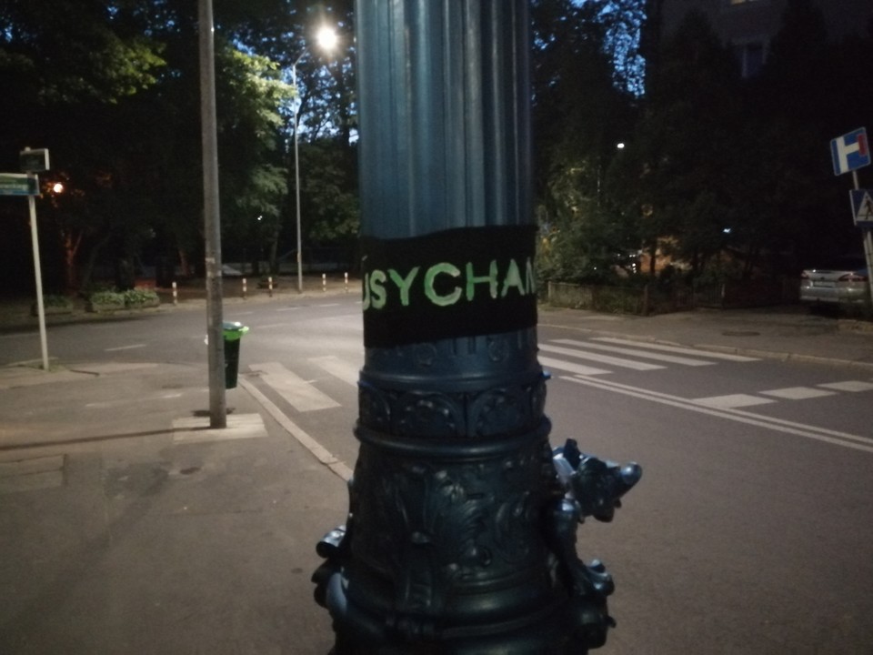 "Usycham" na zabytkowych pompach w Szczecinie (fot. Extinction Rebellion)