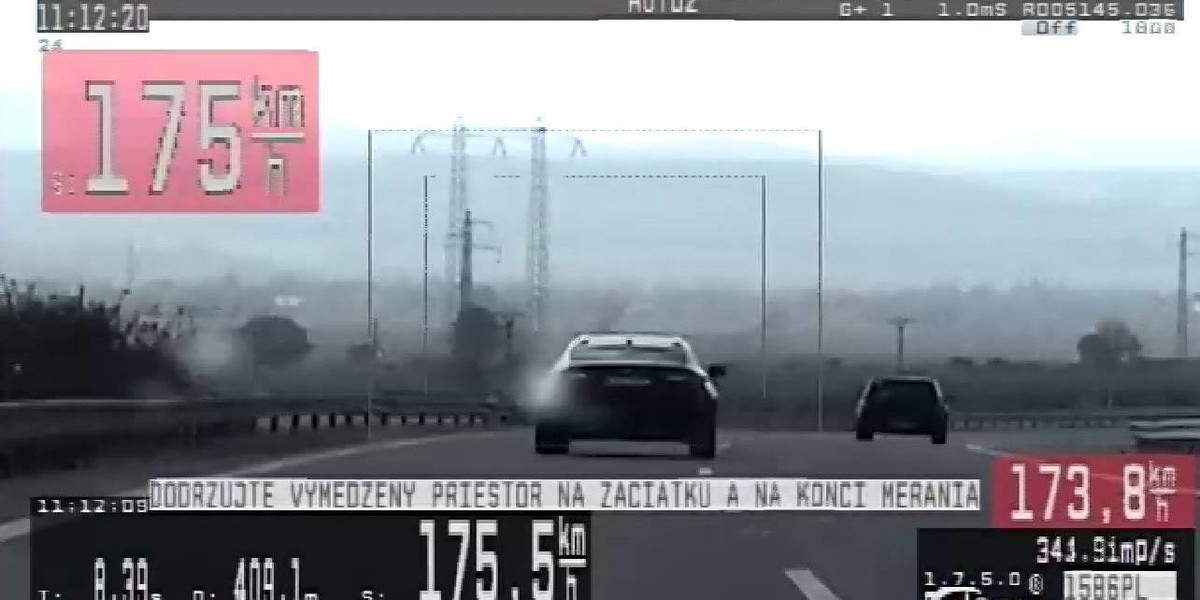 Słowacja: Policja zatrzymała polskiego pirata drogowego. Gnał 181 km/h