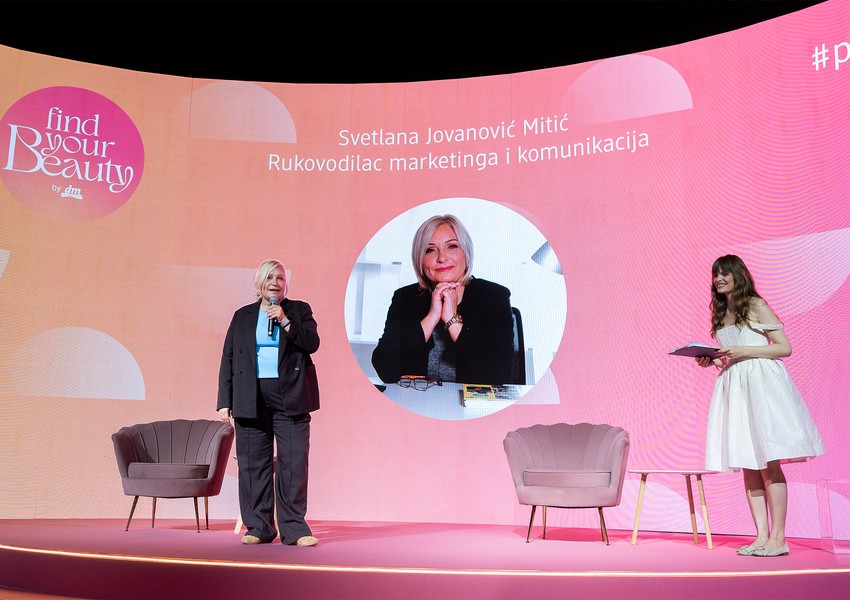 Svetlana Jovanović, rukovodilac Marketinga i komunikacija dm Srbija i Severna Makedonija i Jovana Arsić Zbiljić, moderatorka
