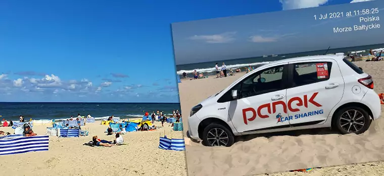 Porzucił na plaży wynajęty samochód z włączonym silnikiem