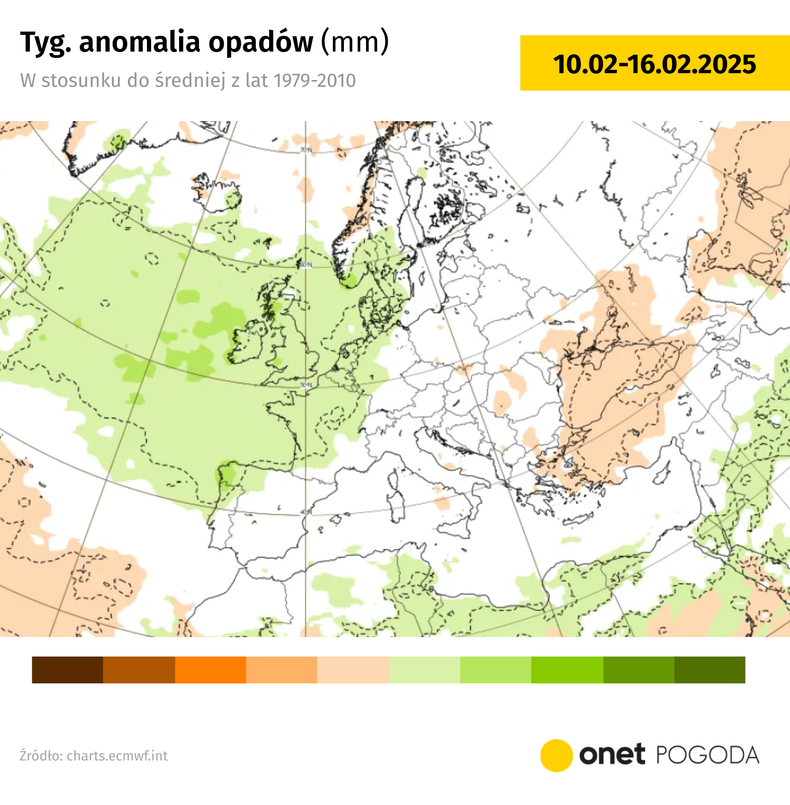 Dopiero trzecia dekada lutego może przynieść odrobinę więcej opadów