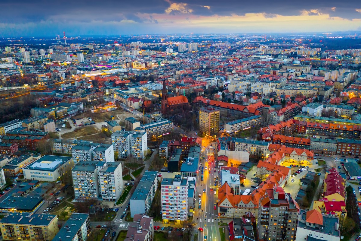 Katowice, widok z lotu ptaka