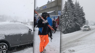 Atak zimy na Podhalu. Górale i turyści są zachwyceni, ale drogowcy znów zaspali