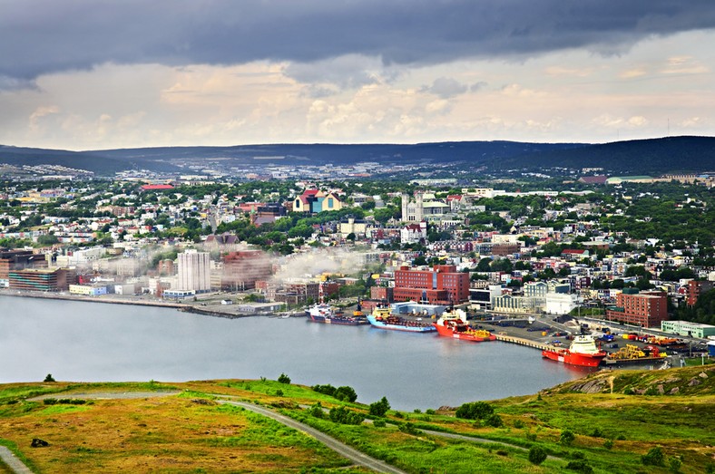 Panorama Saint John’s z Signal Hill w Nowej Fundlandii, Kanada