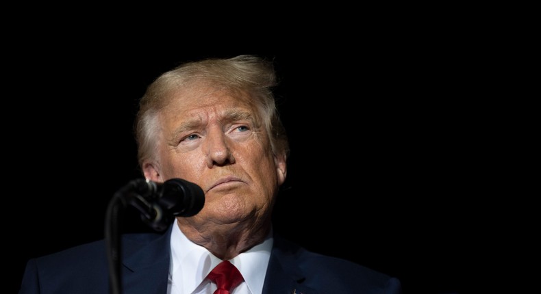 Donald Trump at a rally in Minden, Nevada, on October 8, 2022.Jos Luis Villegas/AP