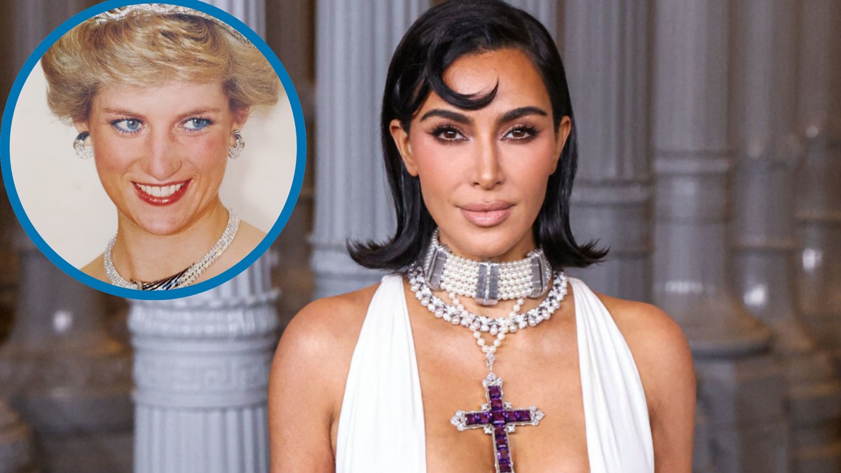Kim Kardashian w naszyjniku książnej Diany