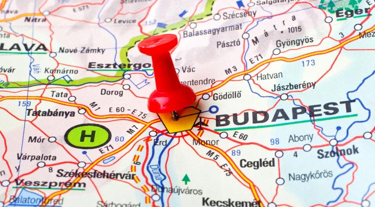 Budapest helye egy Magyarország térképen