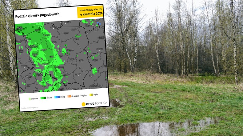 Cyklon Rosa w czwartek sprowadzi nową falę deszczu. Najgorsze przyjdzie wieczorem (mapa: meteologix.com)