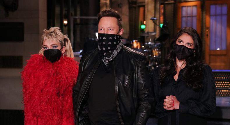 Miley Cyrus was the musical guest on SNL, while Elon Musk hosted.
