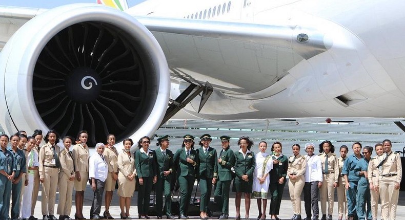 Ethiopian Airlines celebrates International Women’s Day in grand style with a cabin crew and operations made up entirely of women