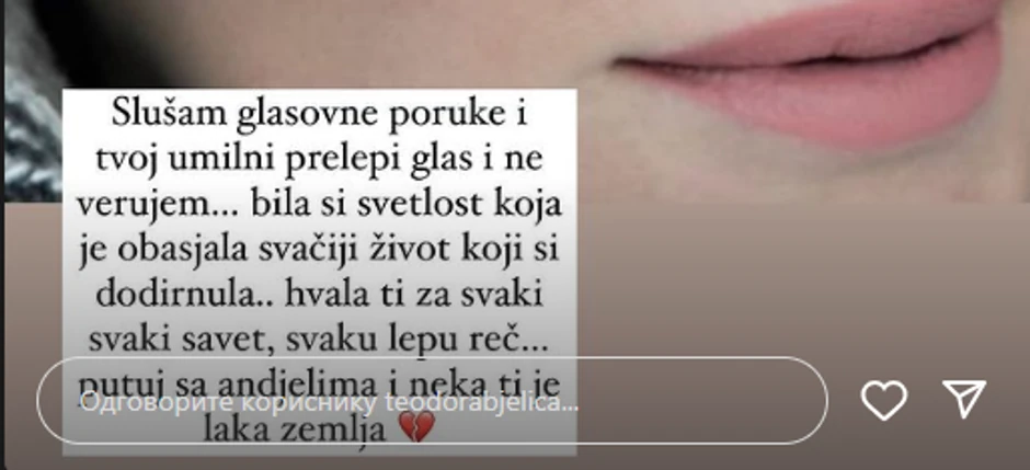 Teodora Bjelića neutešna nakon smrti Bojane Janković