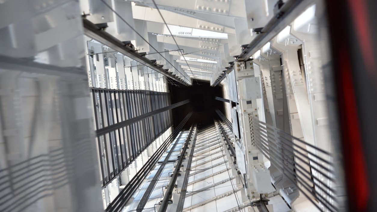 Výťah v Tokyo Skytree.