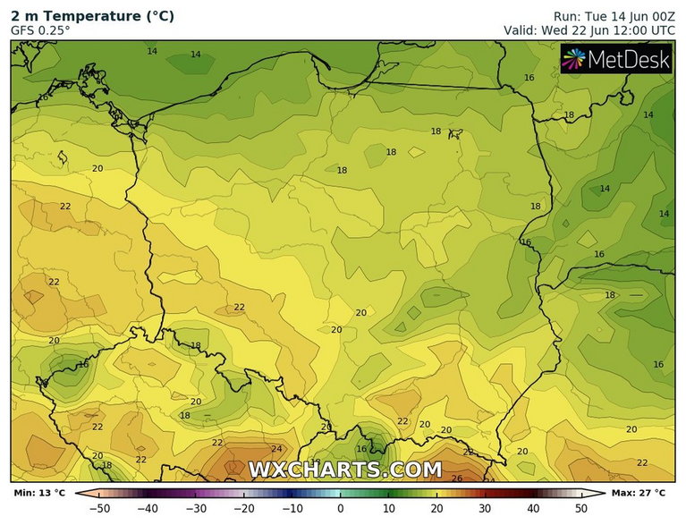 W trzeciej dekadzie czerwca temperatura będzie niestabilna. Pojawią się m.in. umiarkowanie ciepłe dni